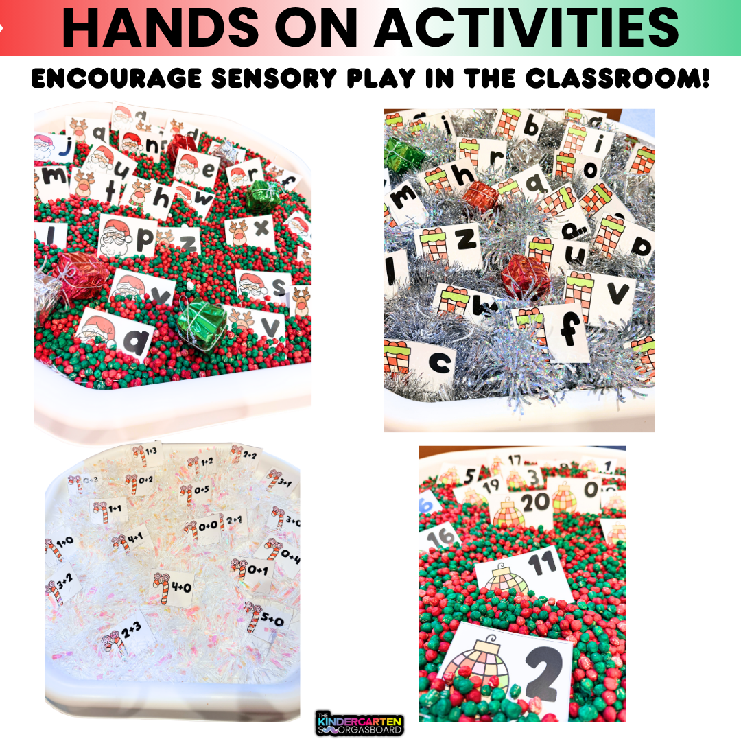 Kindergarten Sensory Bin Activities: December, Winter And Christmas