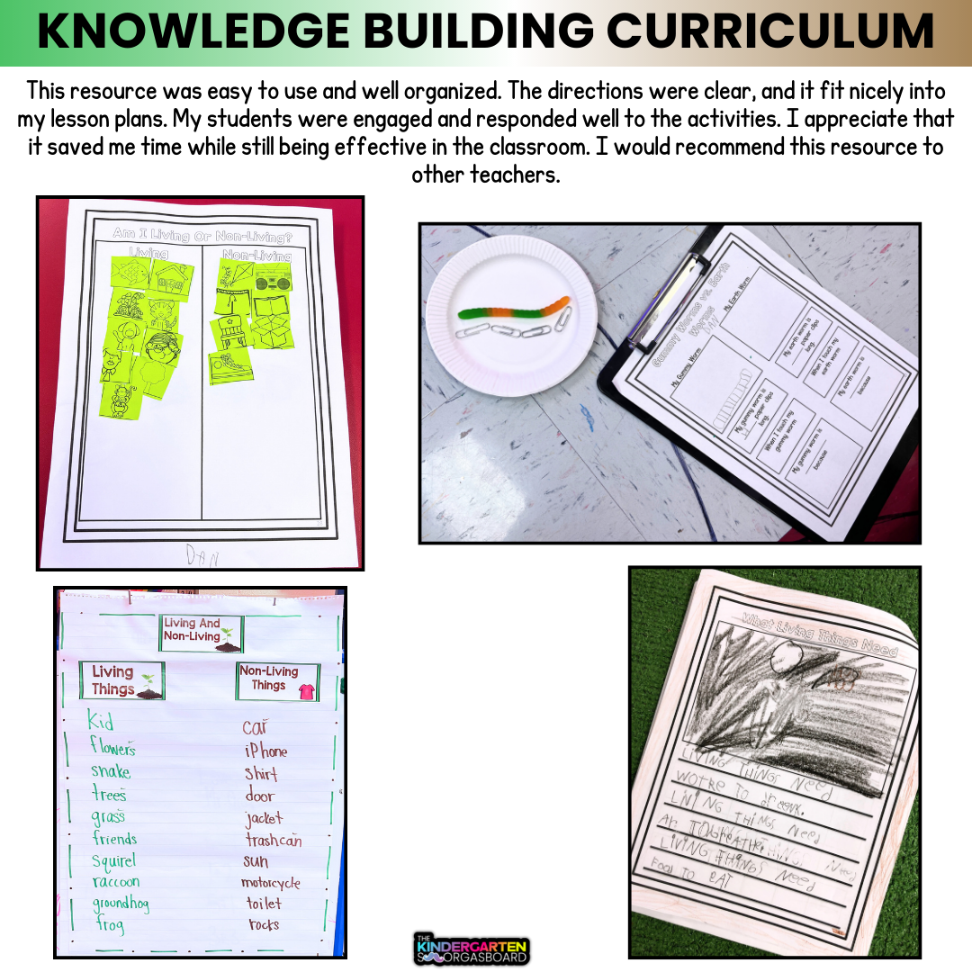 Living and Nonliving Things Science Unit | Kindergarten and First Grade Science