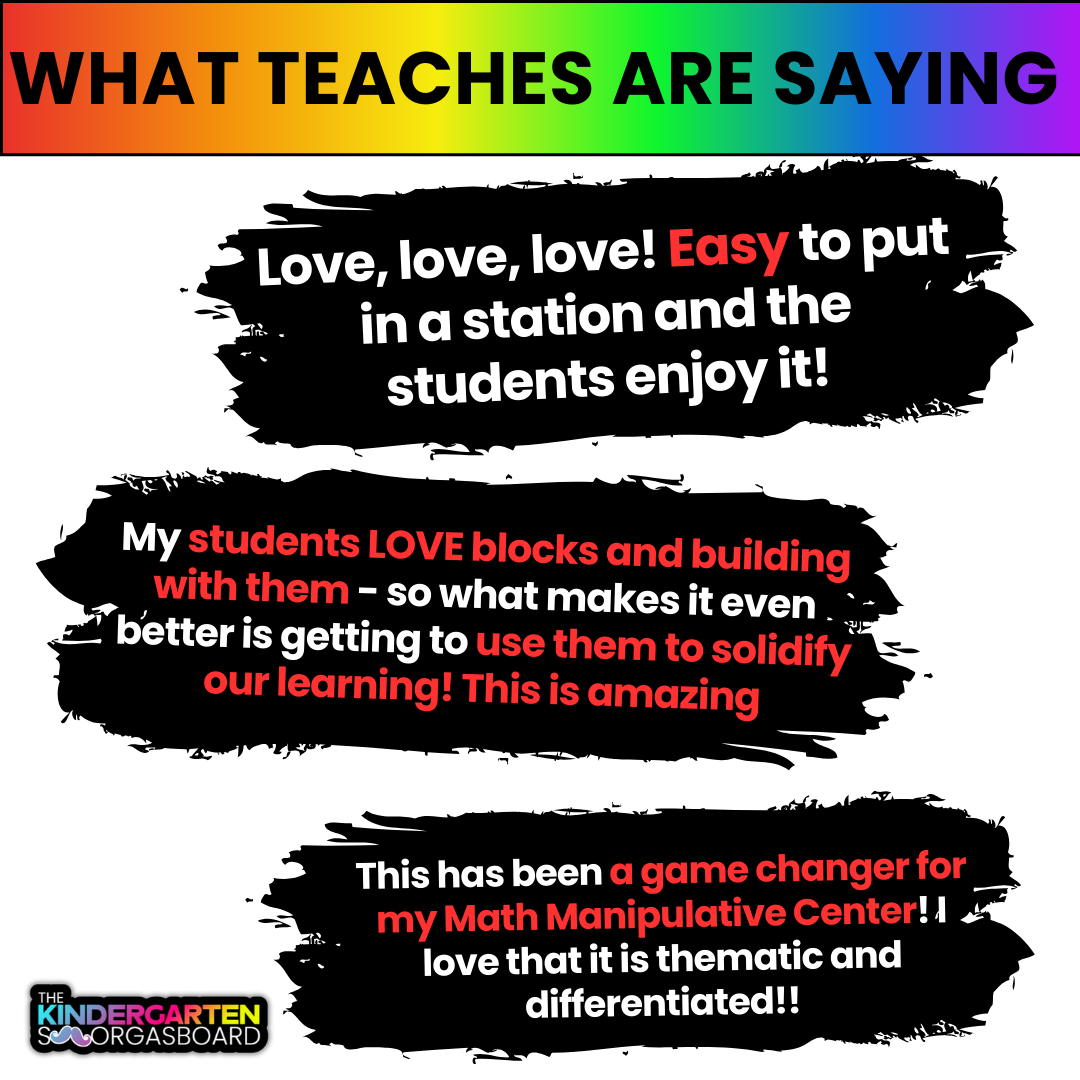 Pattern Blocks Mats And Snap Cubes Mats: Build It Up! Year Long Bundle