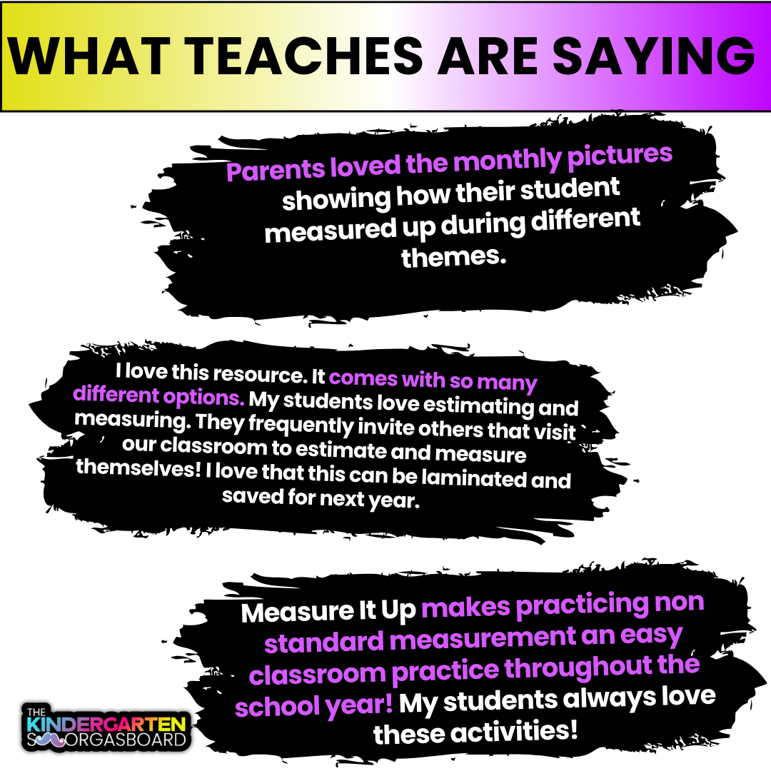 Measure It Up Non-Standard Measurement For The Whole Year