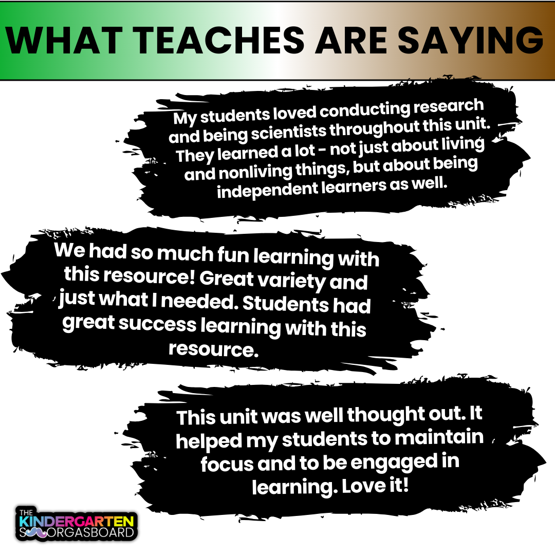 Living and Nonliving Things Science Unit | Kindergarten and First Grade Science