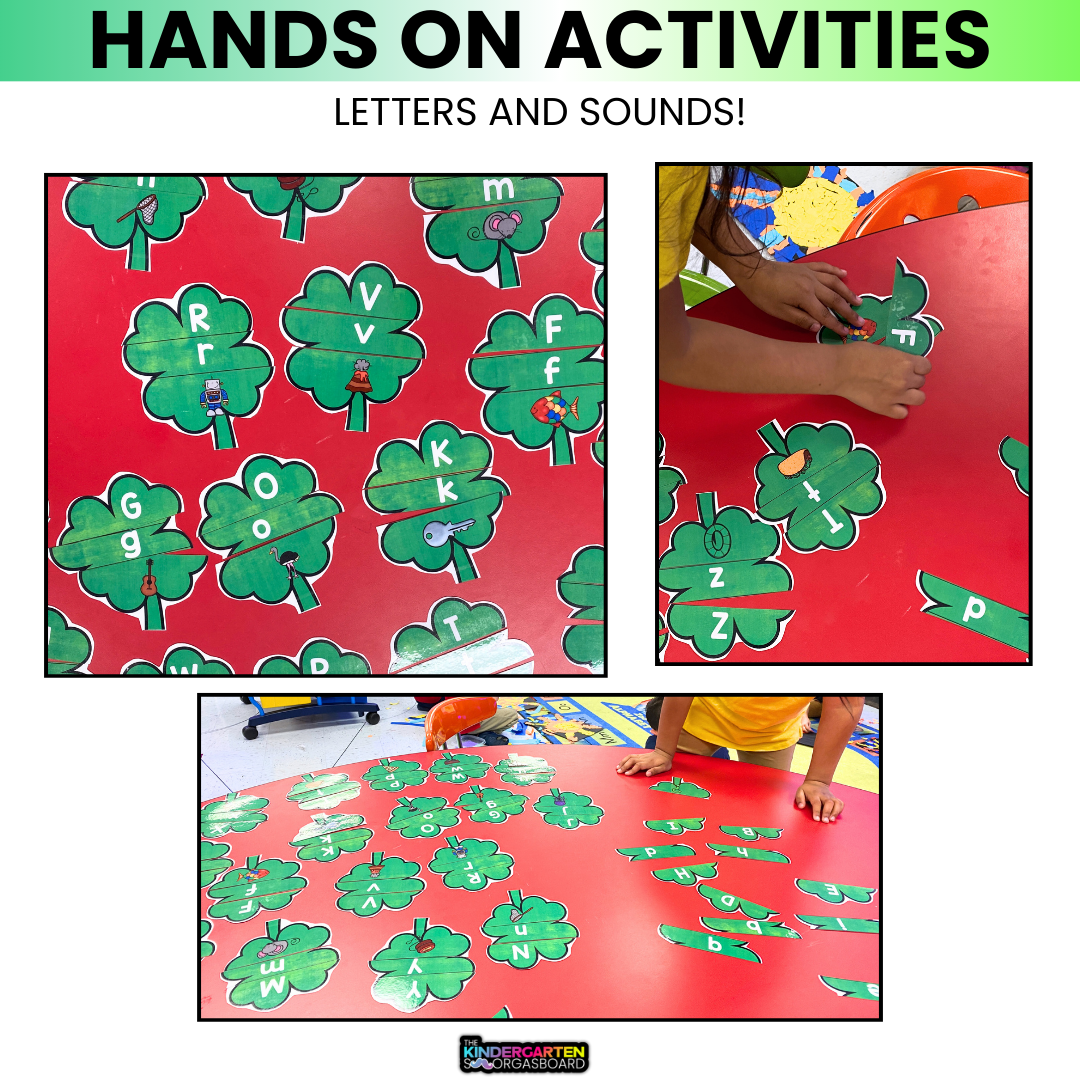 St. Patrick's Day Activities: Shamrock Letters and Sounds Puzzles