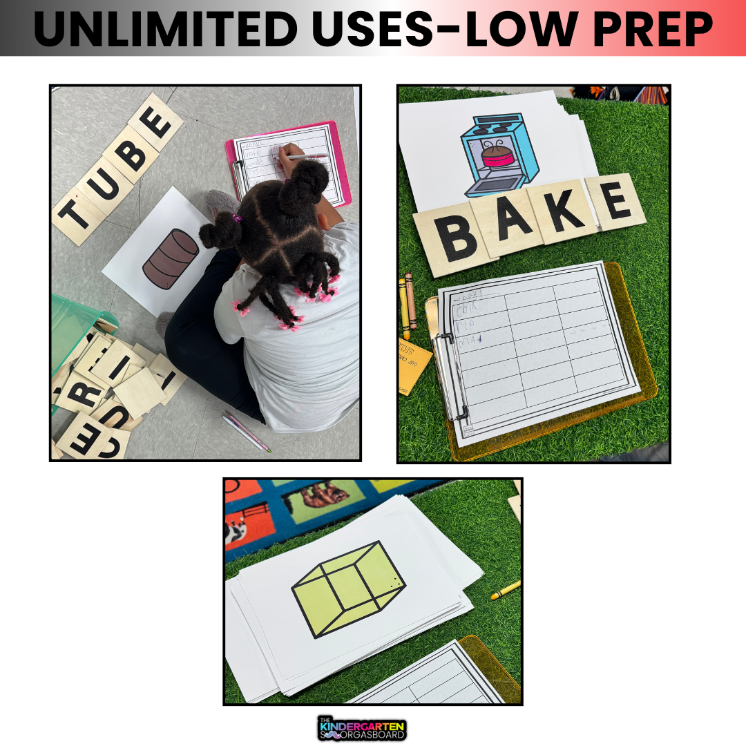 Large CVC-E Picture Cards For CVCE Words: Phonics Flashcards