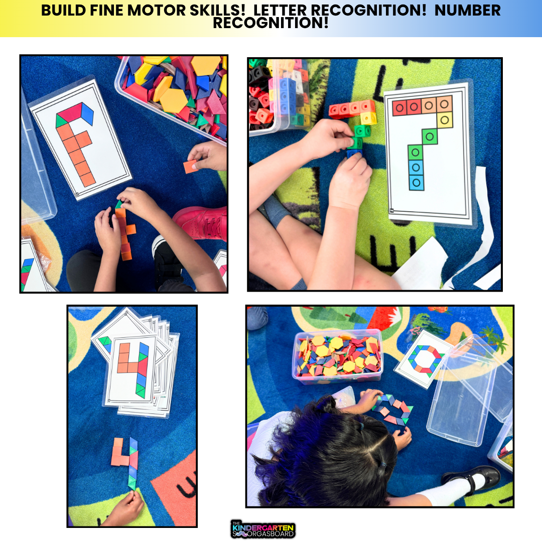 Build It Up! Letters & Numbers Pattern Block & Counting Cube Mats