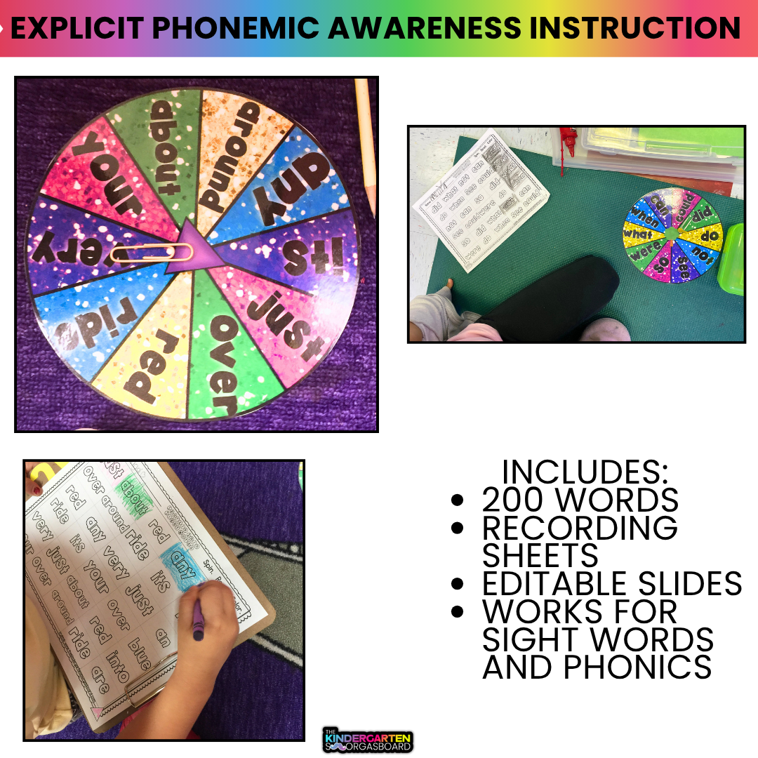Sparkle Spin Editable Sight Words