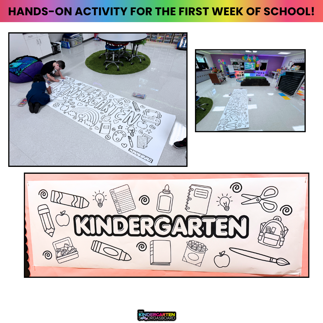 Back to School Coloring Banners | First Day of School Activity |