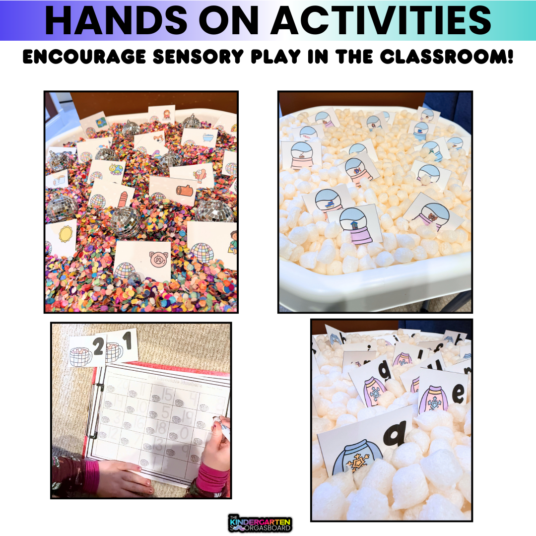Kindergarten Sensory Bin Activities: January, Winter And New Year's