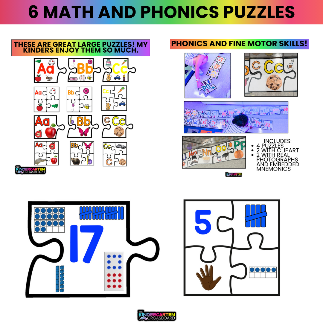 GIANT Floor Puzzles BUNDLE: Letters, Sounds, Numbers, and Counting!