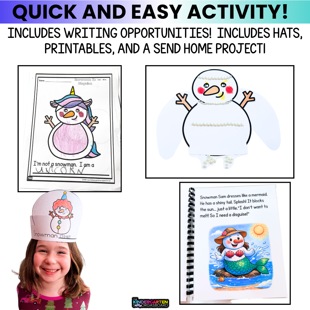 Snowman In Disguise Project With Story Book! Disguise A Snowman Activity!