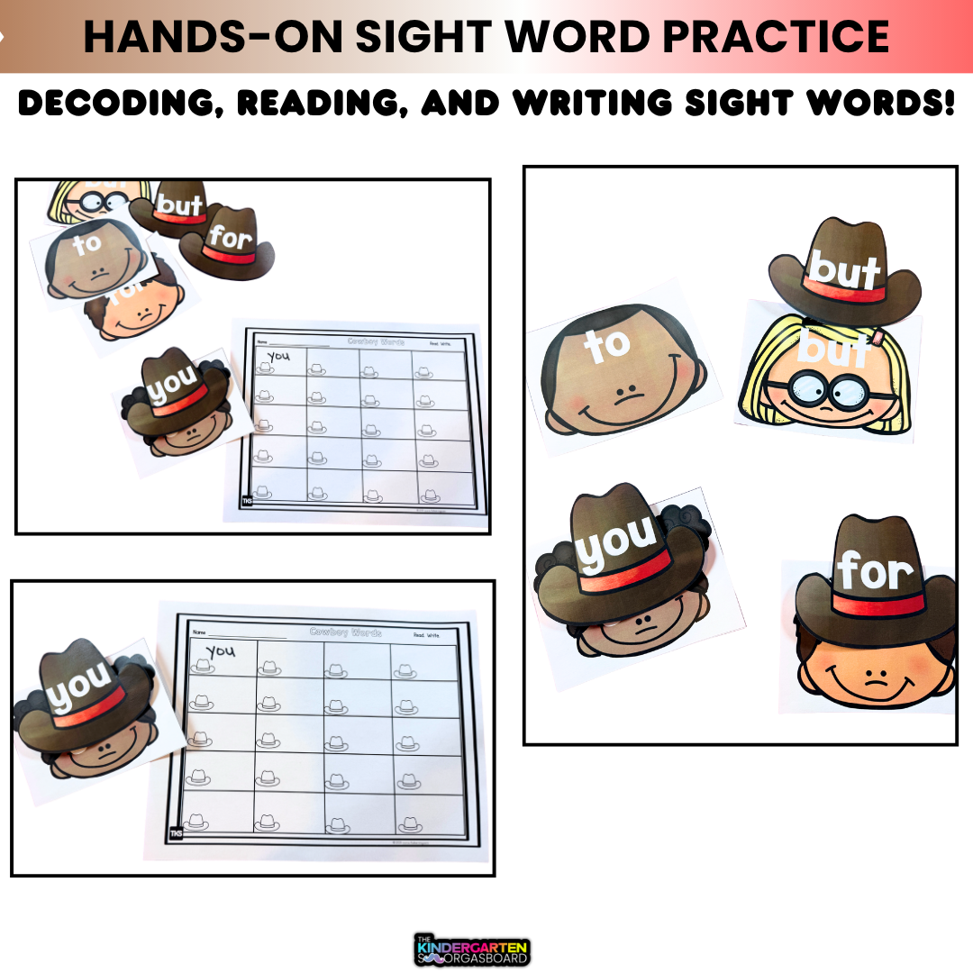 Hands-On Sight Word Activities – Decode, Read & Write 200 Words: Cowboy Theme