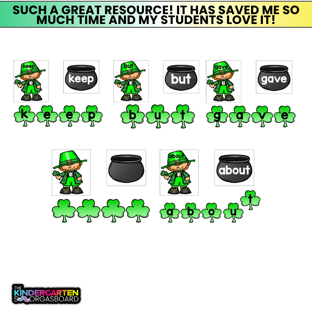 St. Patrick’s Day Words | Leprechauns & Shamrocks Editable Phonics Resource