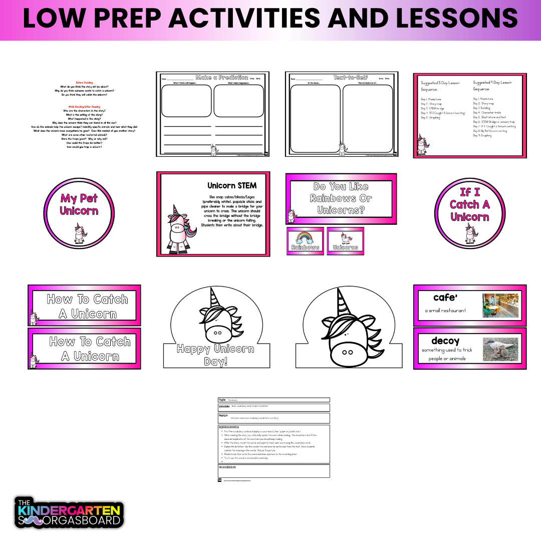 How to Catch a Unicorn Activities-Read Aloud Comprehension-Science of Reading