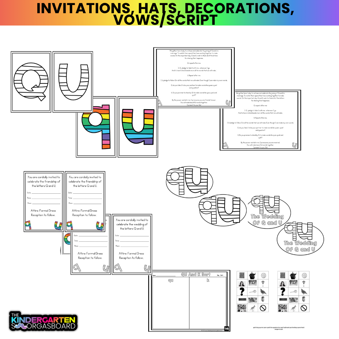 Q And U Wedding Printables l Wedding Of Q And U Phonics Lesson