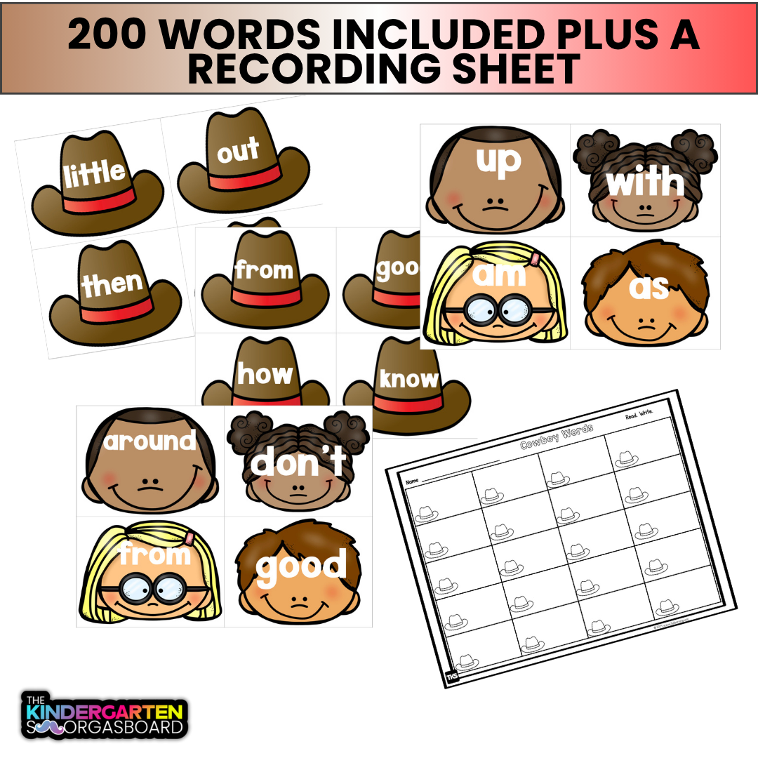 Hands-On Sight Word Activities – Decode, Read & Write 200 Words: Cowboy Theme