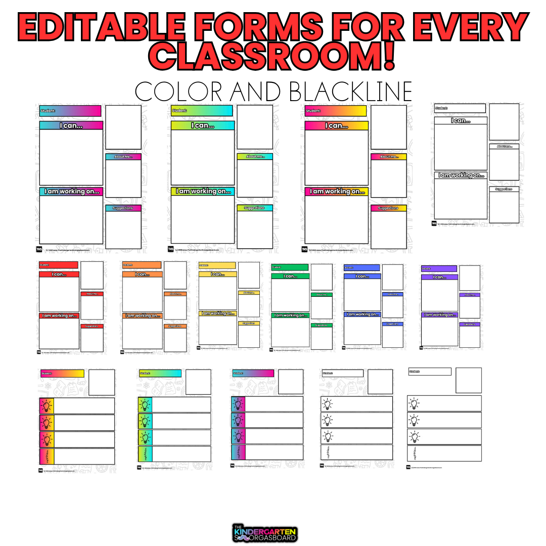 Parent Teacher Conference Forms: Editable Forms