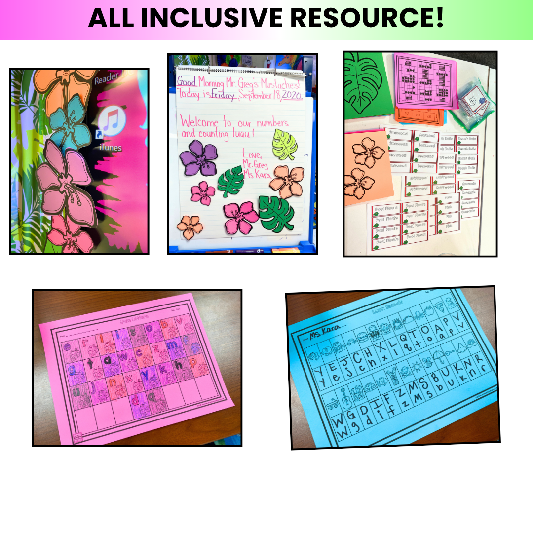 Classroom Luau Activities | Math & Phonics Activities l Decorations l Snacks