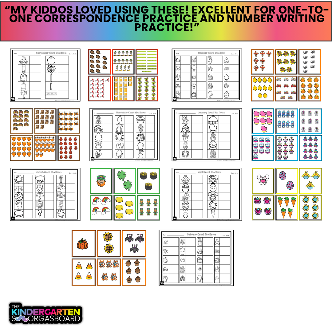 Count the Room Activities for Kindergarten & First Grade-Year Long Math Centers