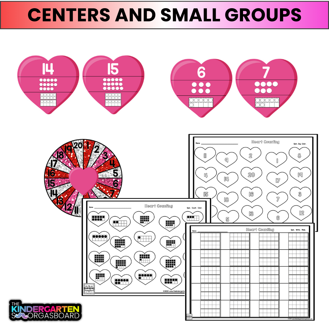 Mathing Rings Snap Heart Valentine's Math: Heart Puzzles Numbers and Counting – The Kindergarten ...