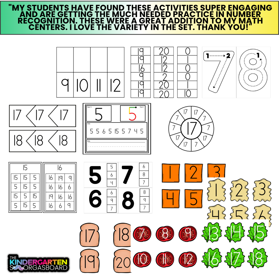 Numbers 1 To 20: Number Recognition Activities and Games