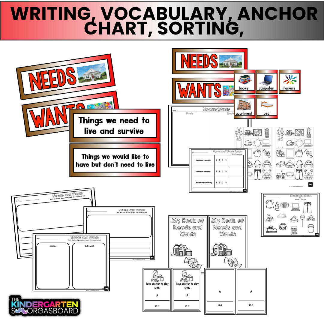 Needs And Wants: Kindergarten And 1st Grade Social Studies Activities