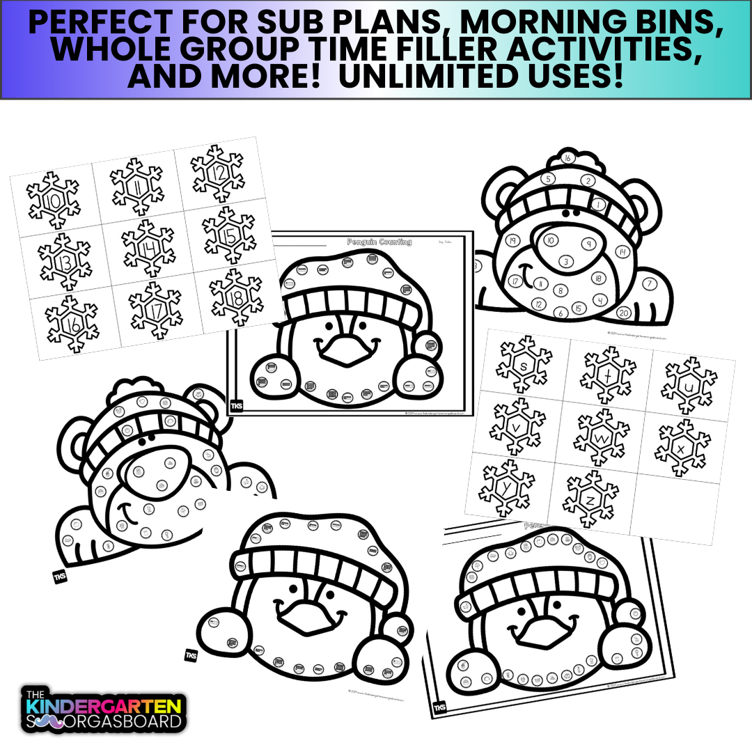 January Activities: Math And Phonics Printables With 50 Activities