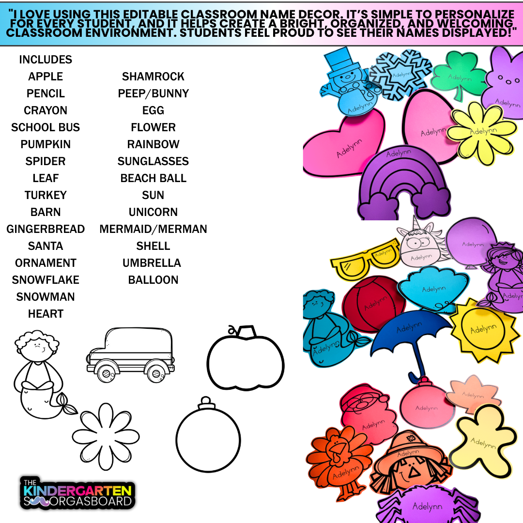 Classroom Decor: Editable Classroom Decor Templates And Name Templates