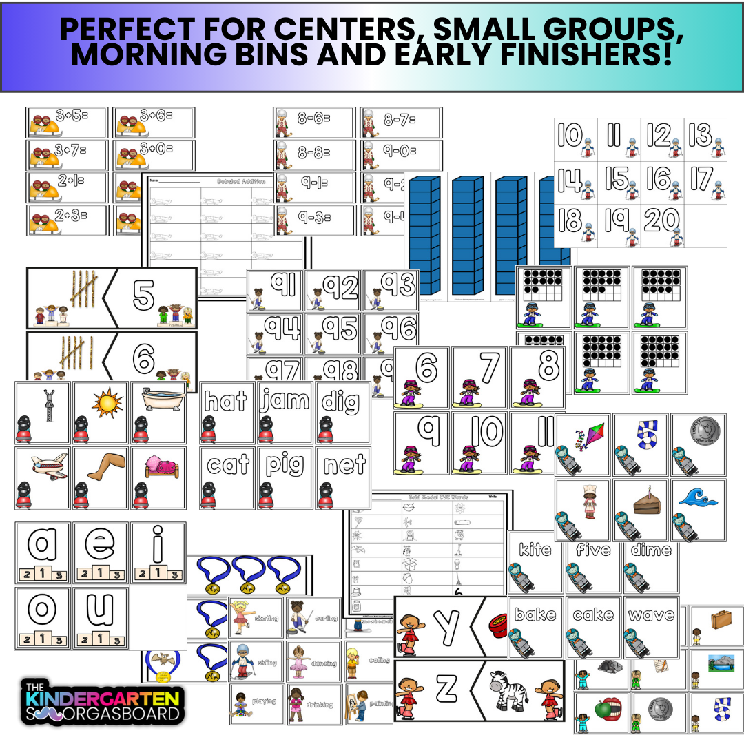 Winter Olympics Activities: Olympics Math And Phonics Centers