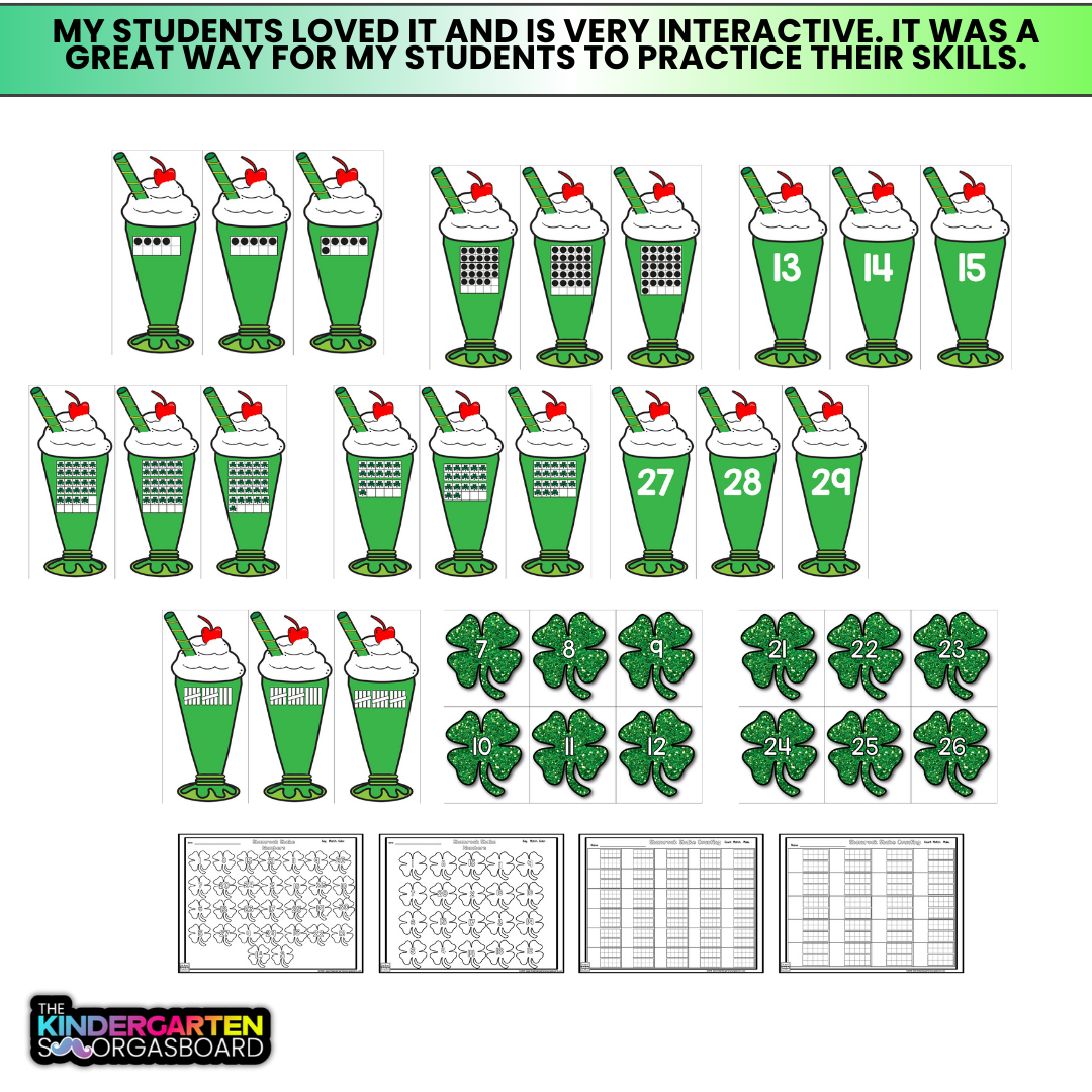 St. Patrick's Day Activities:  Shamrock Numbers and Counting