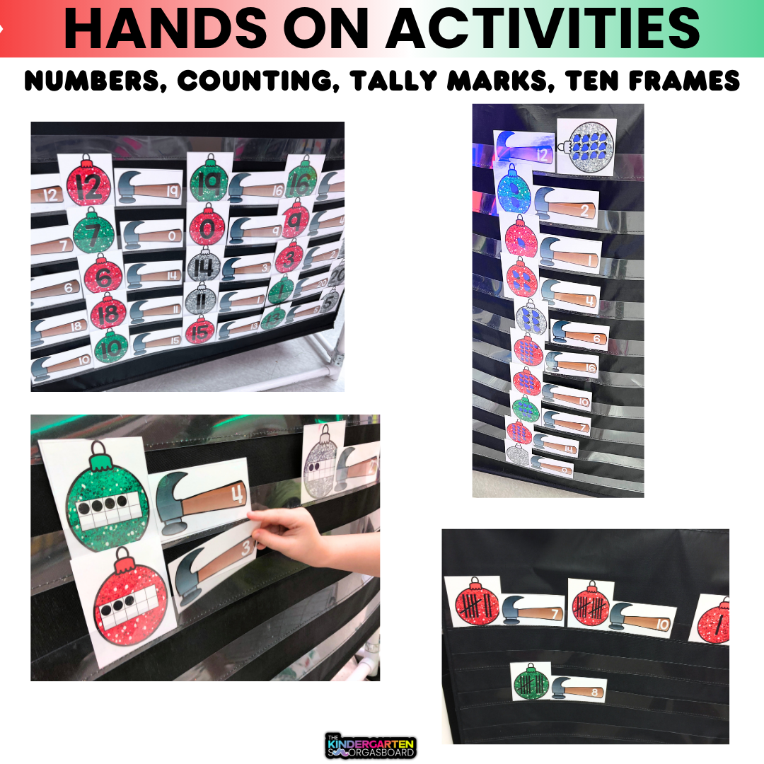 Christmas Numbers and Counting Center Activities Kindergarten Smashing Ornaments