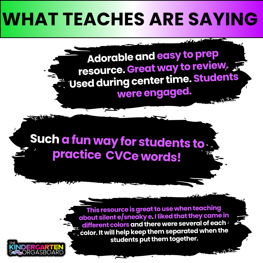 CVCe Words (Silent E) Phonics Centers | Kindergarten Word Work Activities
