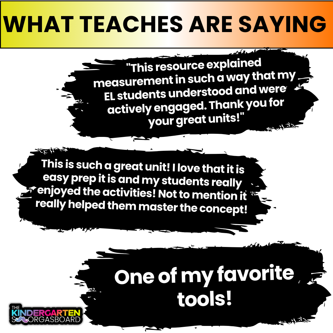 Measurement Activities & Measurement Worksheets Low-Prep Kindergarten Math Unit