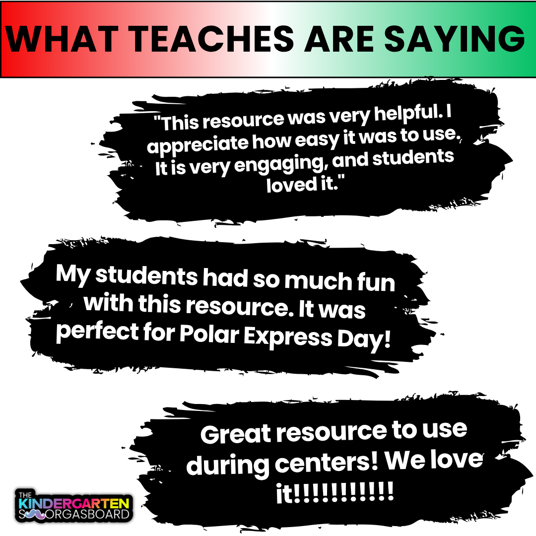 Polar Express Math, Literacy & Phonics Centers for Kindergarten