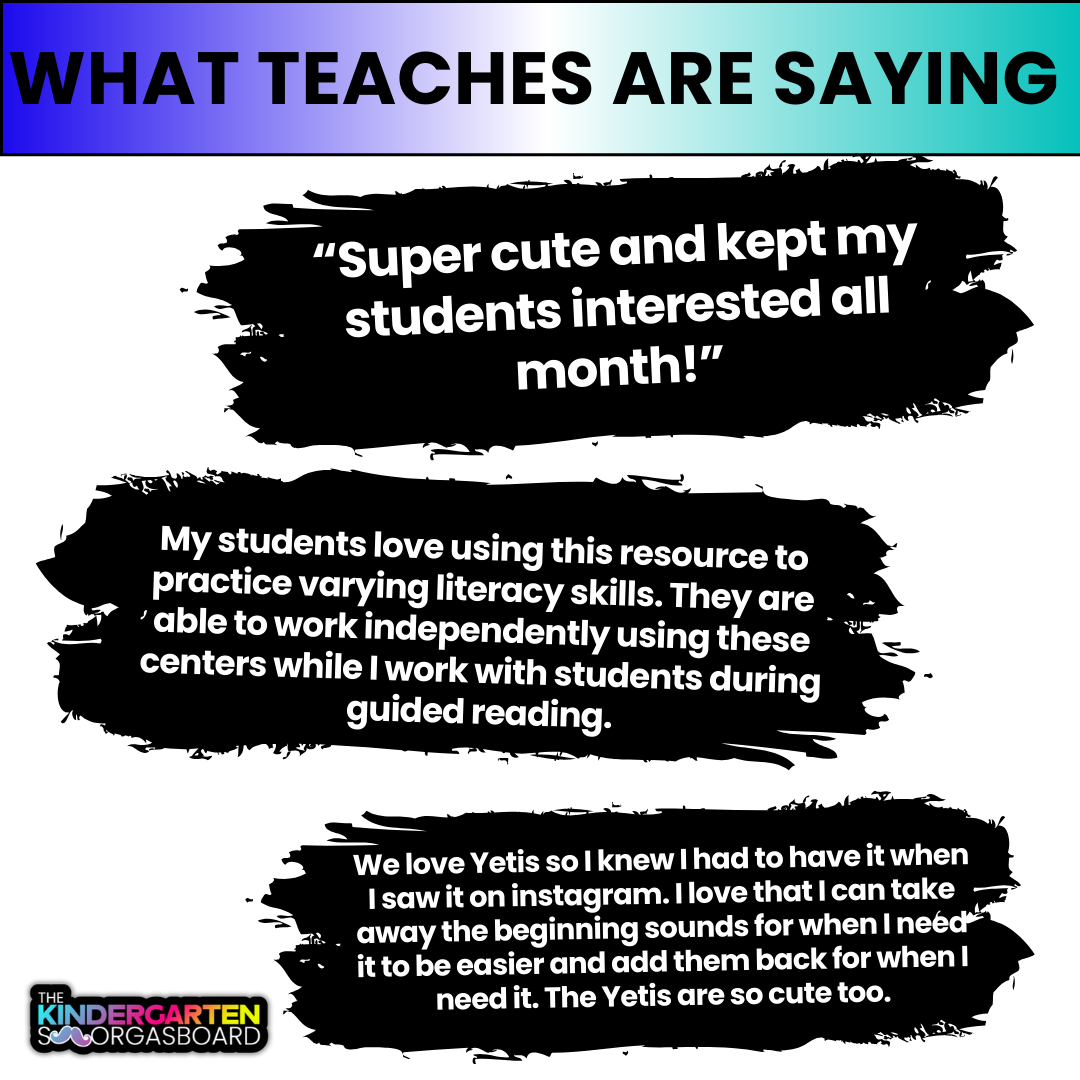 Yeti Activities: Winter Phonics And Phonemic Awareness Activities