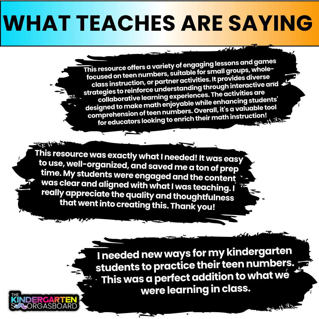 Teen Numbers: Kindergarten Teen Number Worksheets And Place Value Lesson Plans