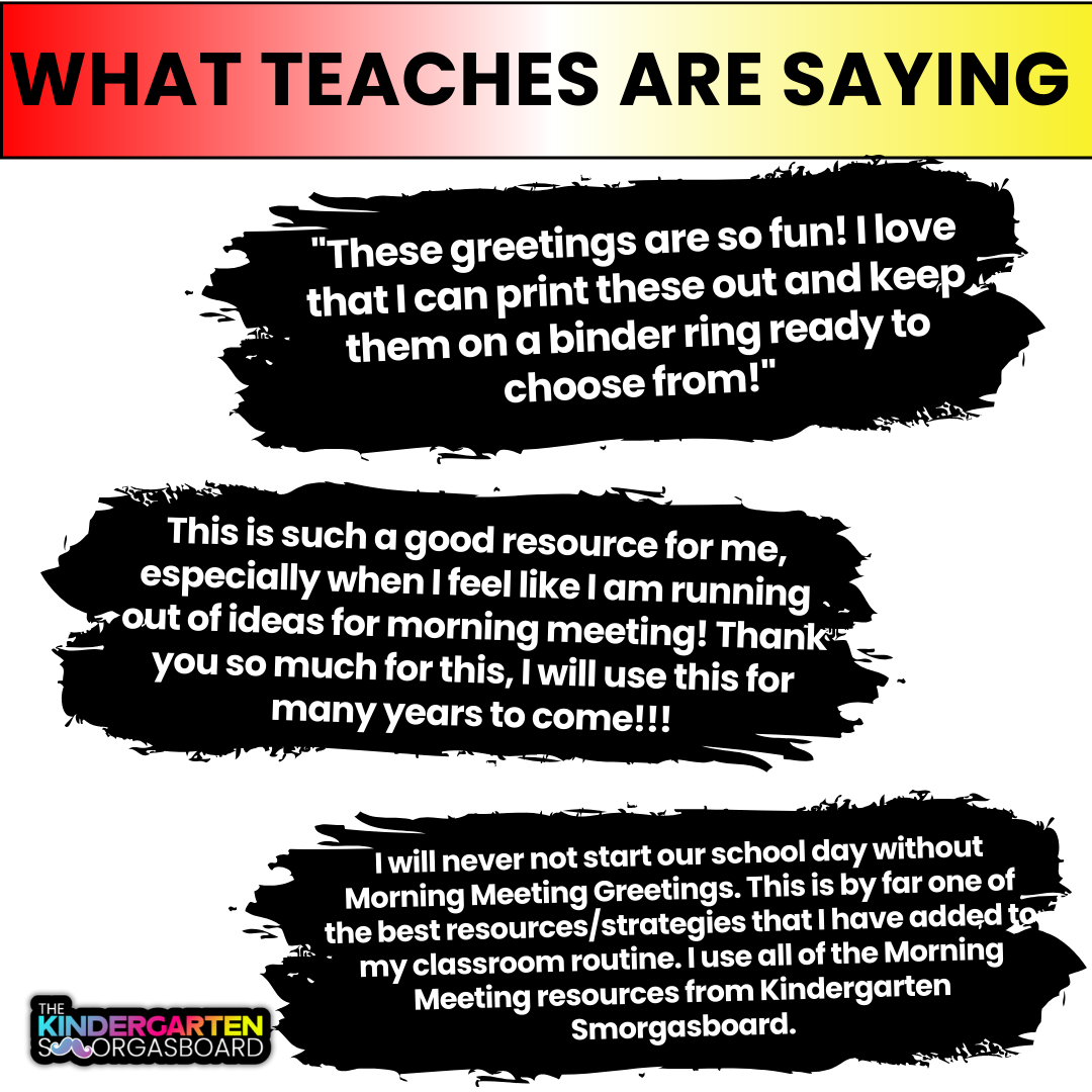 32 Morning Meeting Greetings: Screen Free No Prep Morning Greetings