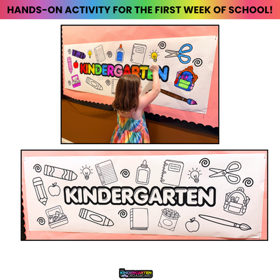 Back to School Coloring Banners | First Day of School Activity |