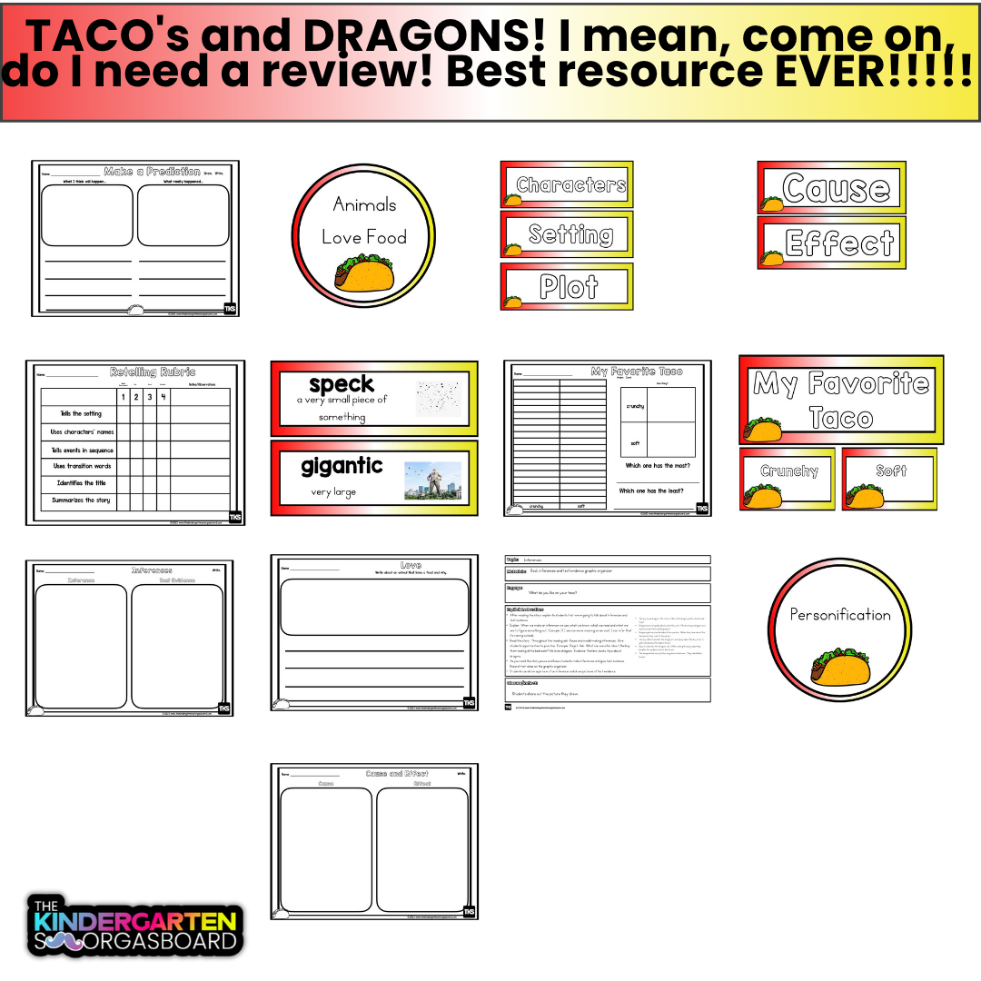 Dragons Love Tacos Activities | Read Aloud Comprehension | Cause & Effect | Inference | Science of Reading