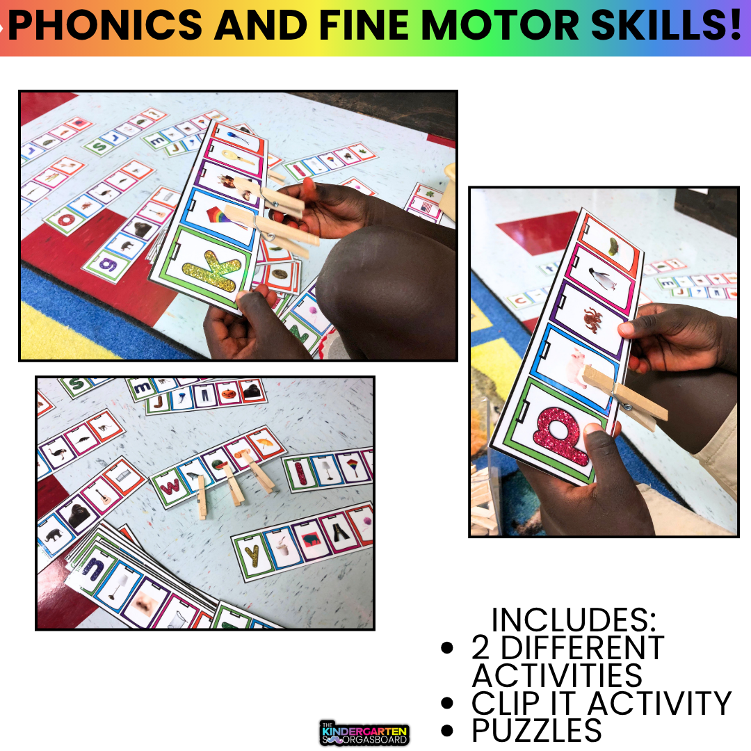 Beginning Sounds Activities-Phonemic Awareness Games-Clip Cards & Sound Puzzles