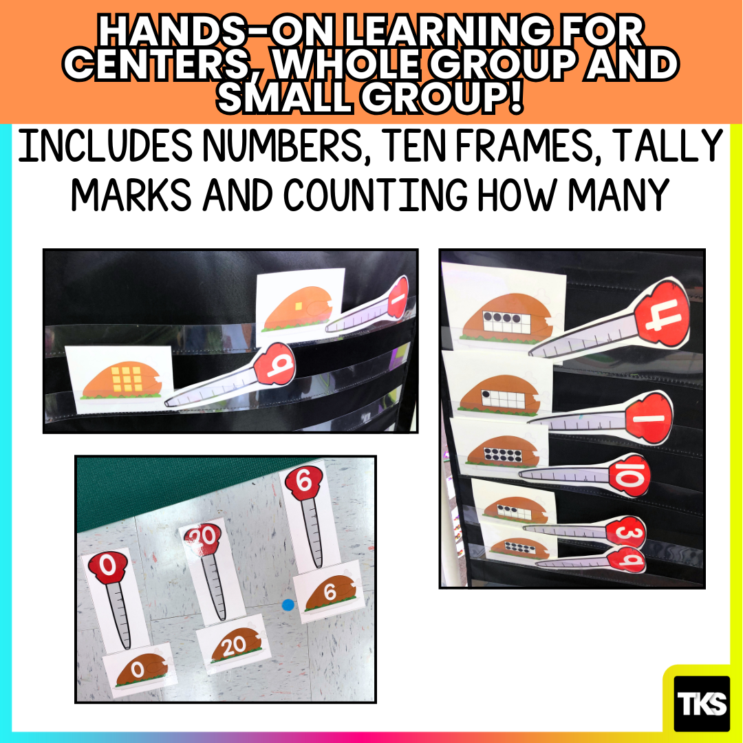 Thanksgiving Math Centers – Turkey Counting Games for Kindergarten Numbers, Ten Frames, and Tally Marks