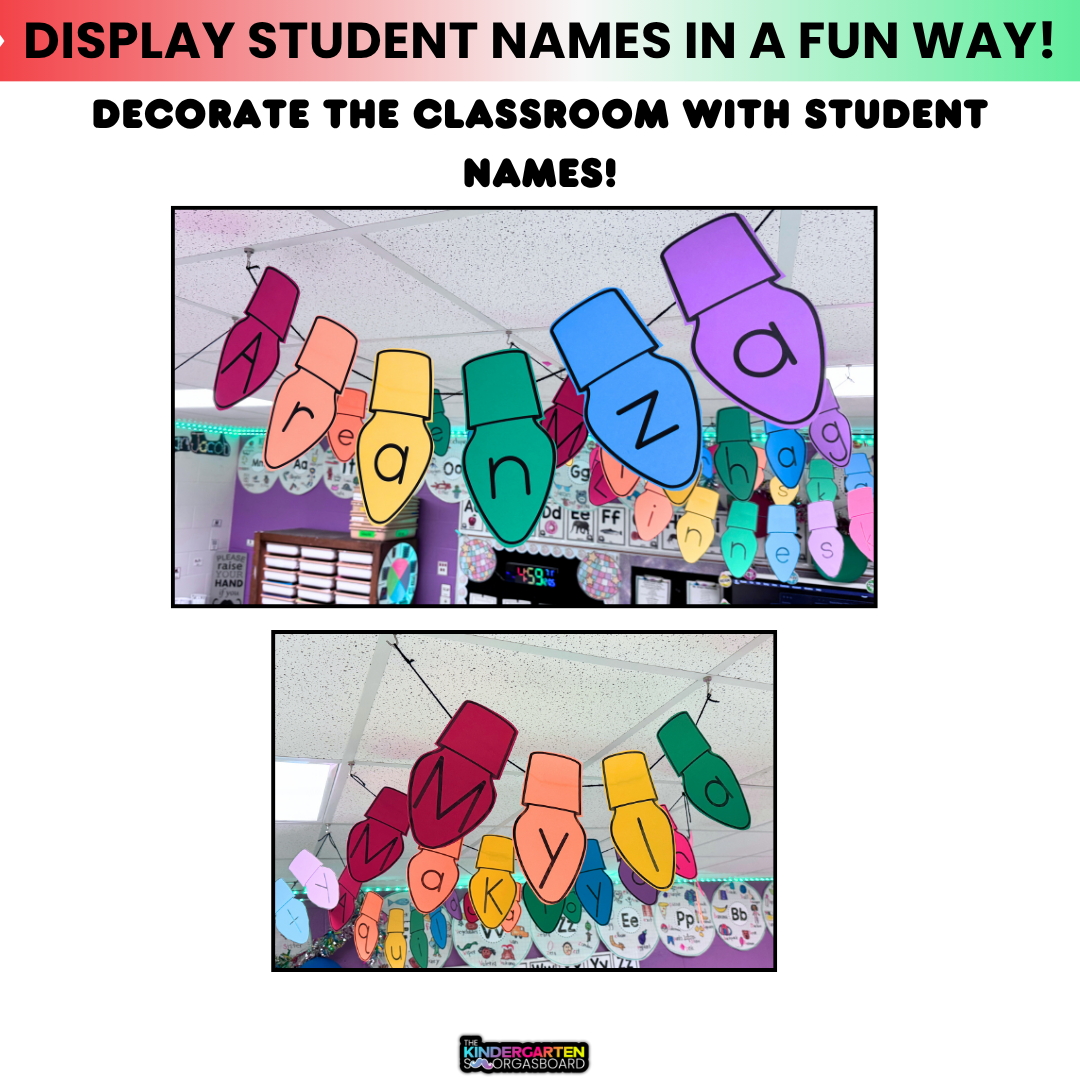 EDITABLE Christmas Light Names Display