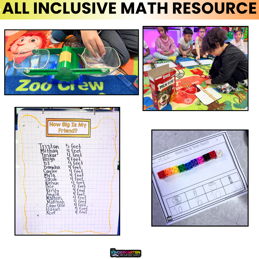 Measurement Activities & Measurement Worksheets Low-Prep Kindergarten Math Unit