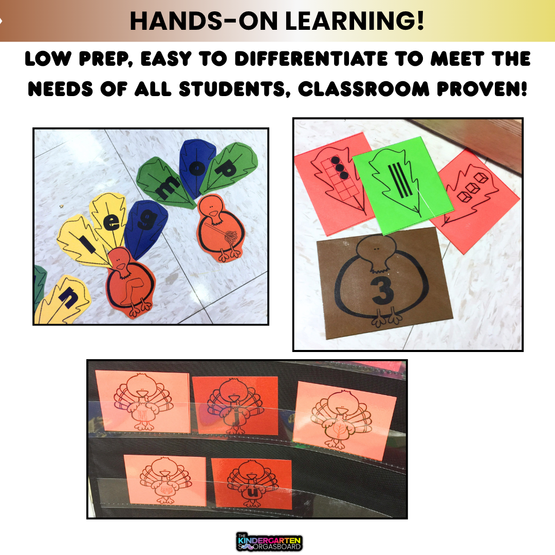 Turkeys: Blackline Thanksgiving Math and Literacy Centers