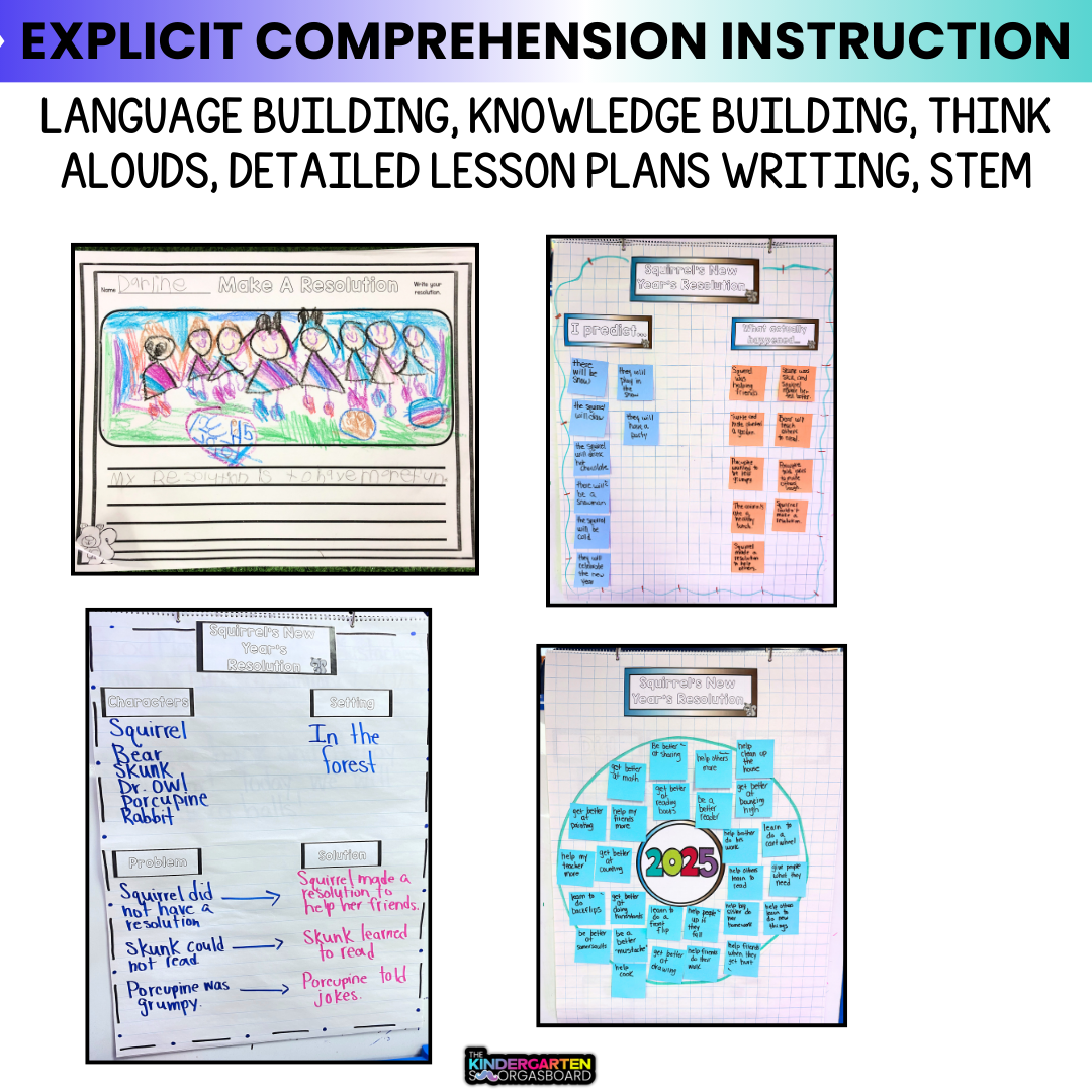 Squirrel's New Year's Resolution Comprehension, Writing Kindergarten