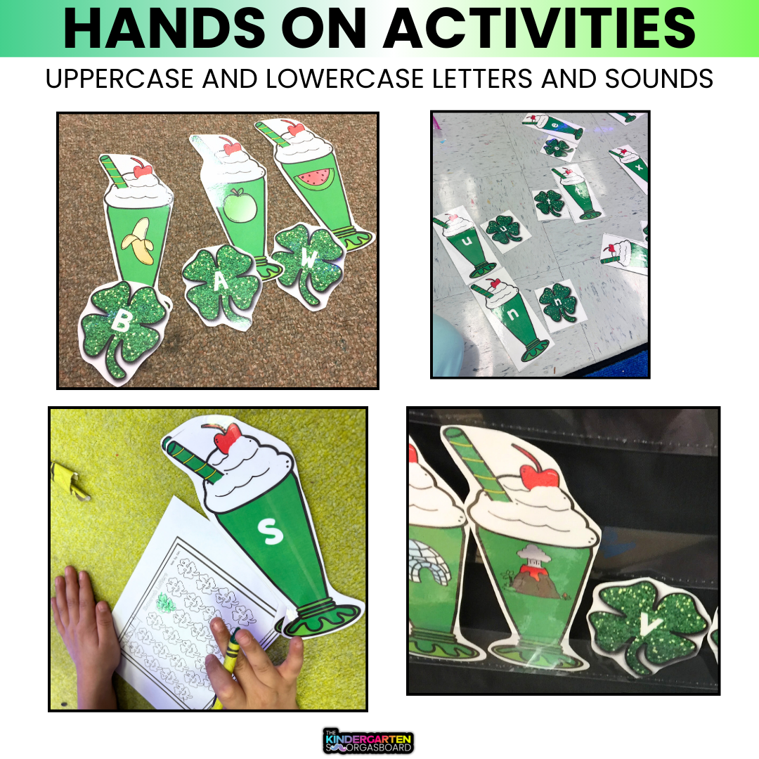 St. Patrick's Day Letters and Sounds: Shamrock Activities