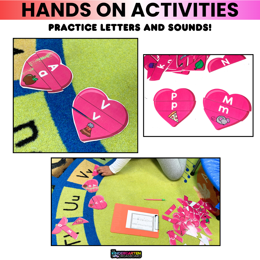 Valentine's Day Activities: Heart Puzzles: Letters and Sounds