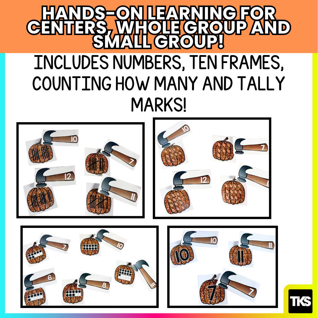 Pumpkin Math Centers | Fall & Halloween Numbers, Counting, Ten Frames