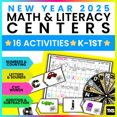 New Year 2025: A Blackline Math, Literacy, and Writing Creation!