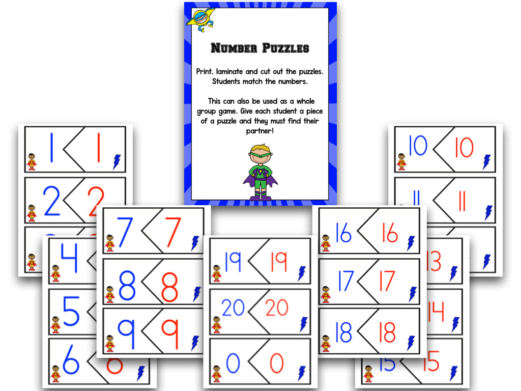 Number Bootcamp: Numbers and Counting 1-20 (Superhero Theme)