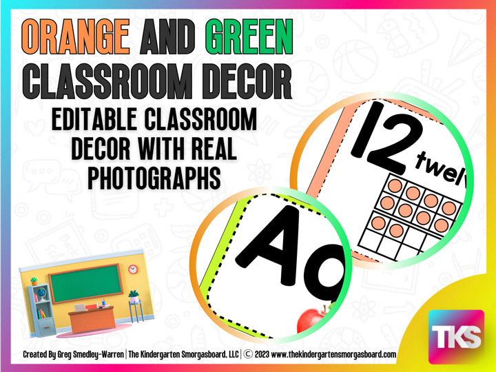 Orange and Green Classroom Decor