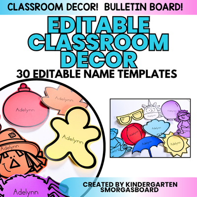 Editable Classroom Decor | Student Name Decor | Bulletin Board | Door Decorations |